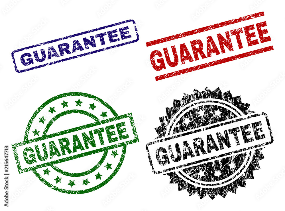 GUARANTEE seal prints with damaged surface. Black, green,red,blue vector rubber prints of GUARANTEE label with corroded surface. Rubber seals with circle, rectangle, medal shapes. GUARANTEE seal prints with damaged surface. Black, green,red,blue vector rubber prints of GUARANTEE label with corroded surface. Rubber seals with circle, rectangle, medal shapes.