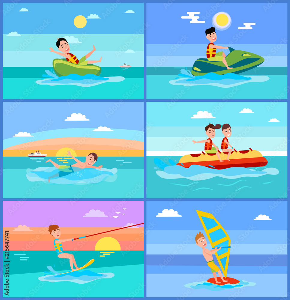 Activities of Summer Sport Vector Illustration Activities of Summer Sport Vector Illustration