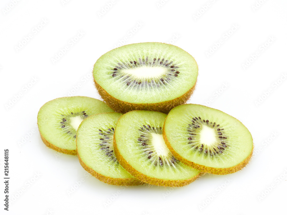 Slices kiwi fruit isolated on white background Slices kiwi fruit isolated on white background