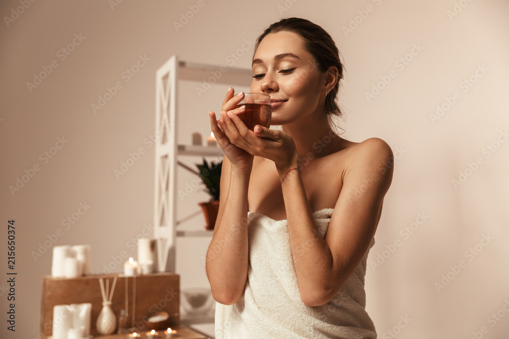 Portrait of a delighted young woman Portrait of a delighted young woman