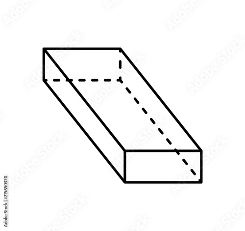 Cuboid Black Geometric Shape Projection Dash Line