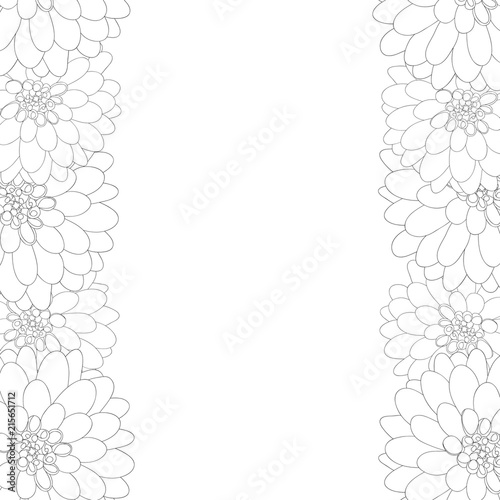 Fototapeta Naklejka Na Ścianę i Meble -  Dahlia Outline Border Style 2