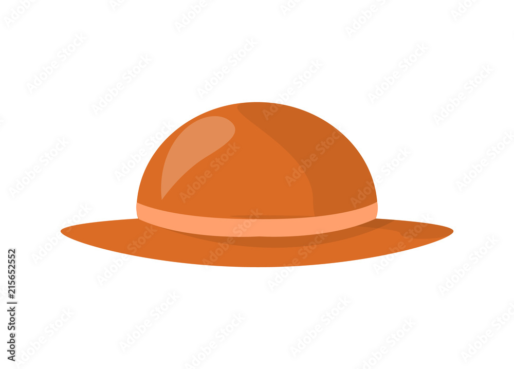 Stylish Female Summer Hat of Smooth Brown Fabric Stylish Female Summer Hat of Smooth Brown Fabric
