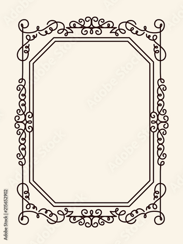 Old Vintage Frame with Cut Angles and Thin Swirls