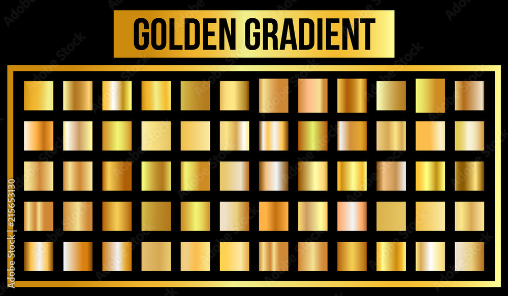 Vector set of golden gradients. Gradient of gold, the pattern is easy to use in their work. Vector Illustration Vector set of golden gradients. Gradient of gold, the pattern is easy to use in their work. Vector Illustration