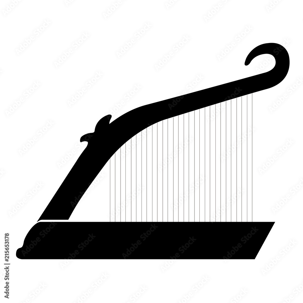 Isolated harp musical instrument icon