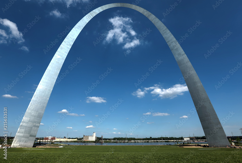 St. Louis, Missouri - May 24, 2018: The St. Louis Gateway Arch in Missouri located at the Gateway Arch National Park.