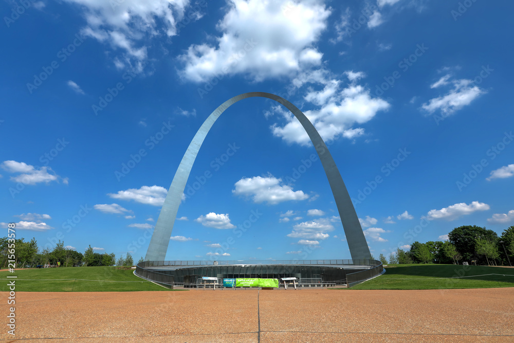St. Louis, Missouri - May 24, 2018: The St. Louis Gateway Arch in Missouri located at the Gateway Arch National Park.