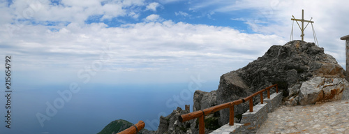 Canvastavla view of the sea from Mount Athos, Greece