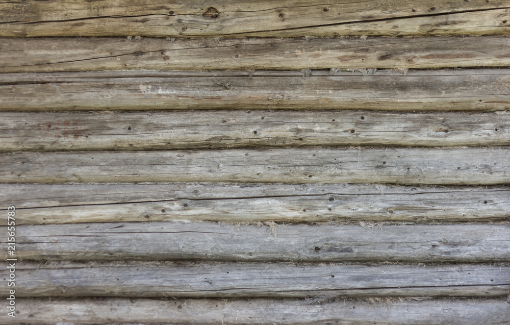 wooden background, old wall of logs wooden background, old wall of logs