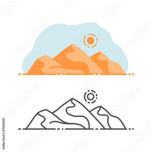 Dune, desert vector illustration