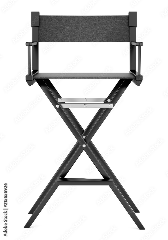 Naklejka premium black director`s chair isolated on white background
