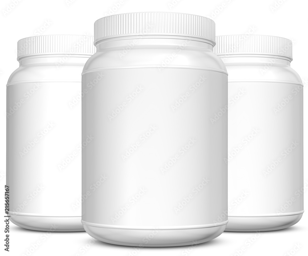Realistic 3D bottle rendering mockup on white background Realistic 3D bottle rendering mockup on white background