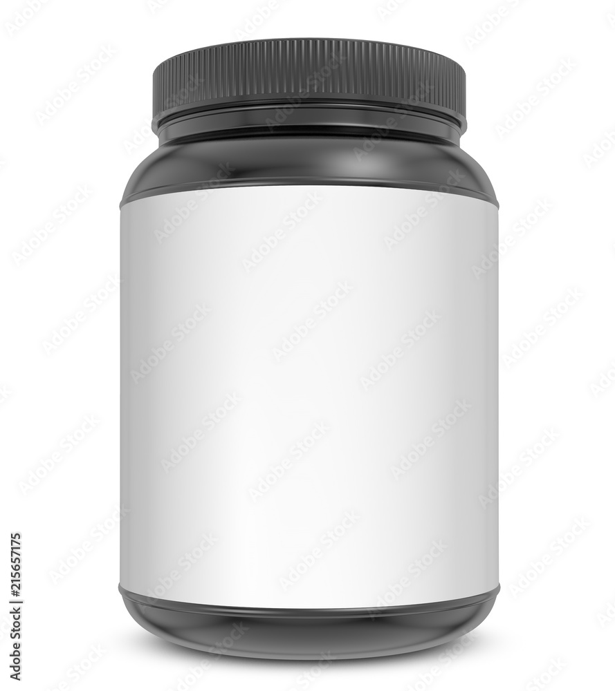 Realistic 3D bottle rendering mockup on white background Realistic 3D bottle rendering mockup on white background