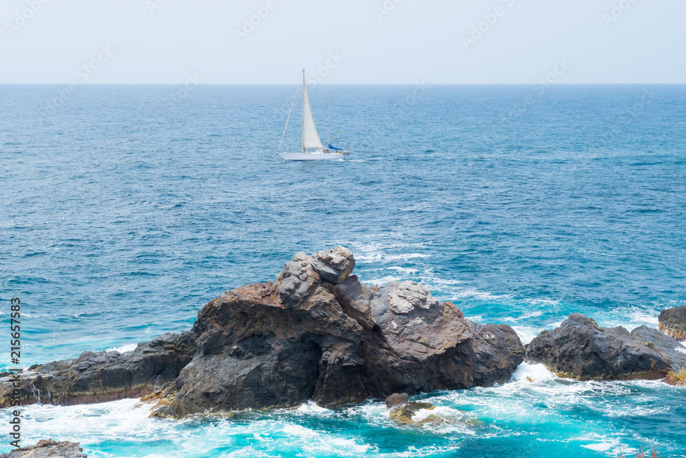 Boat on the beach mediterranean 