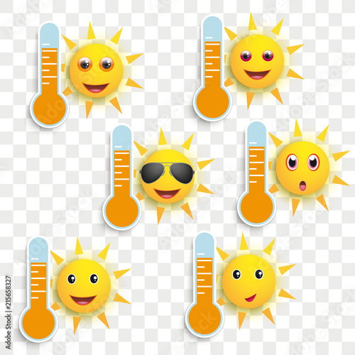 Funny Sun Face Smileys Weather Icons Transparent