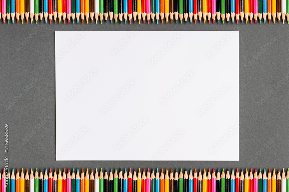 Obraz premium colored pencils on a gray background
