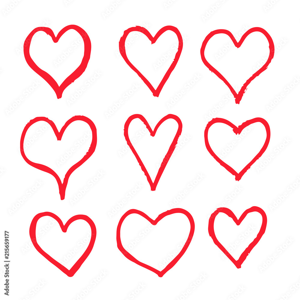 hand draw hearts icon design hand draw hearts icon design