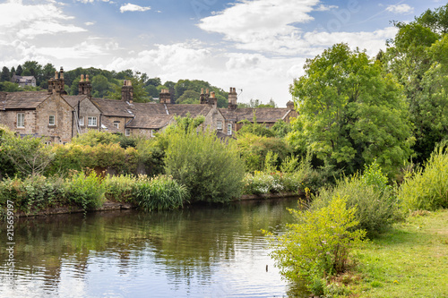 A view of the River Wye running through the market town of Bakewell in Derbyshire