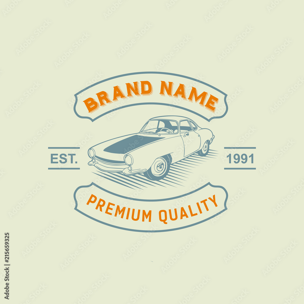 Fototapeta premium A template of classic or vintage or retro car logo design. vintage style