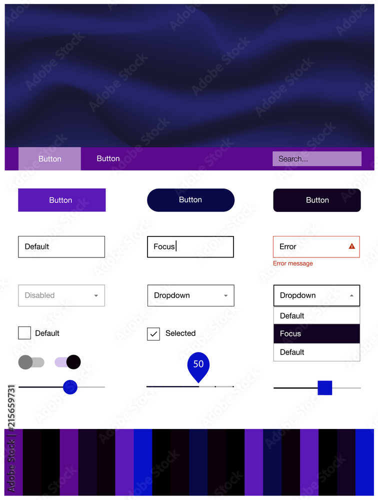 Dark Pink, Blue vector ui kit with bubble shapes. Dark Pink, Blue vector ui kit with bubble shapes.