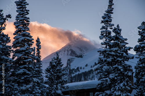 Cloud blowing over Lone Peak, Montana photo