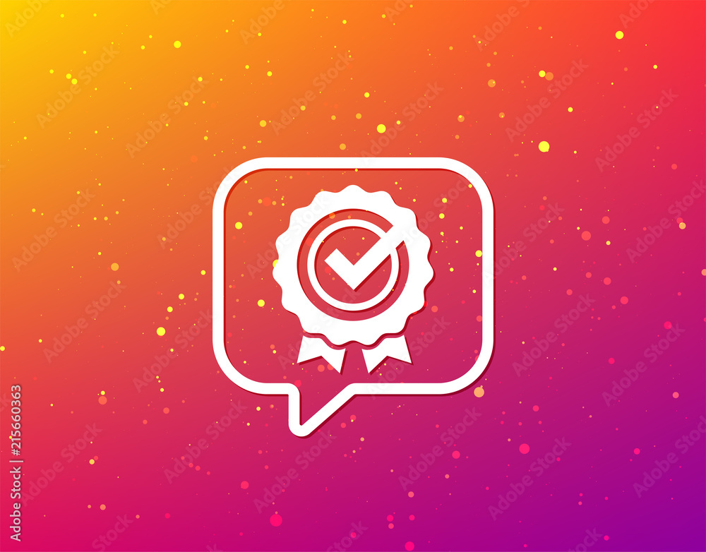 Obraz premium Award medal icon. Winner emblem with tick sign.