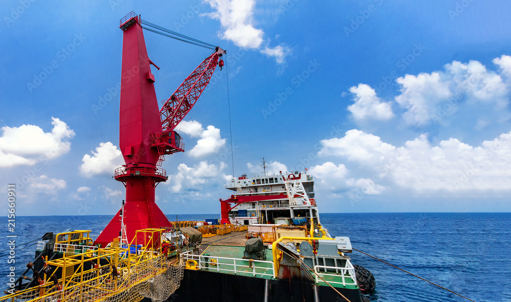 Crane,Offshore crane,Pedestal crane in oil and gas industry offshore