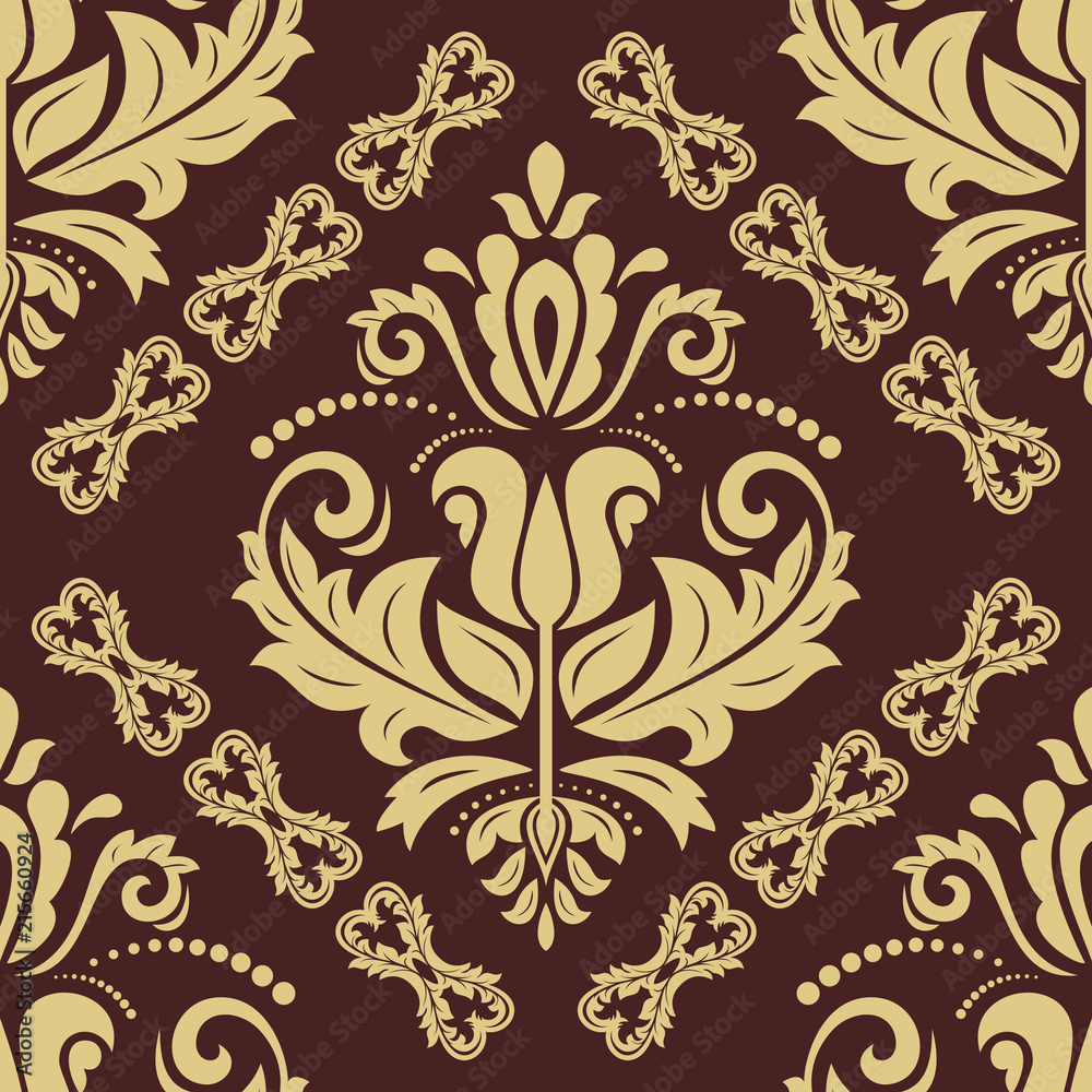 Classic seamless golden pattern. Traditional orient ornament. Classic vintage background