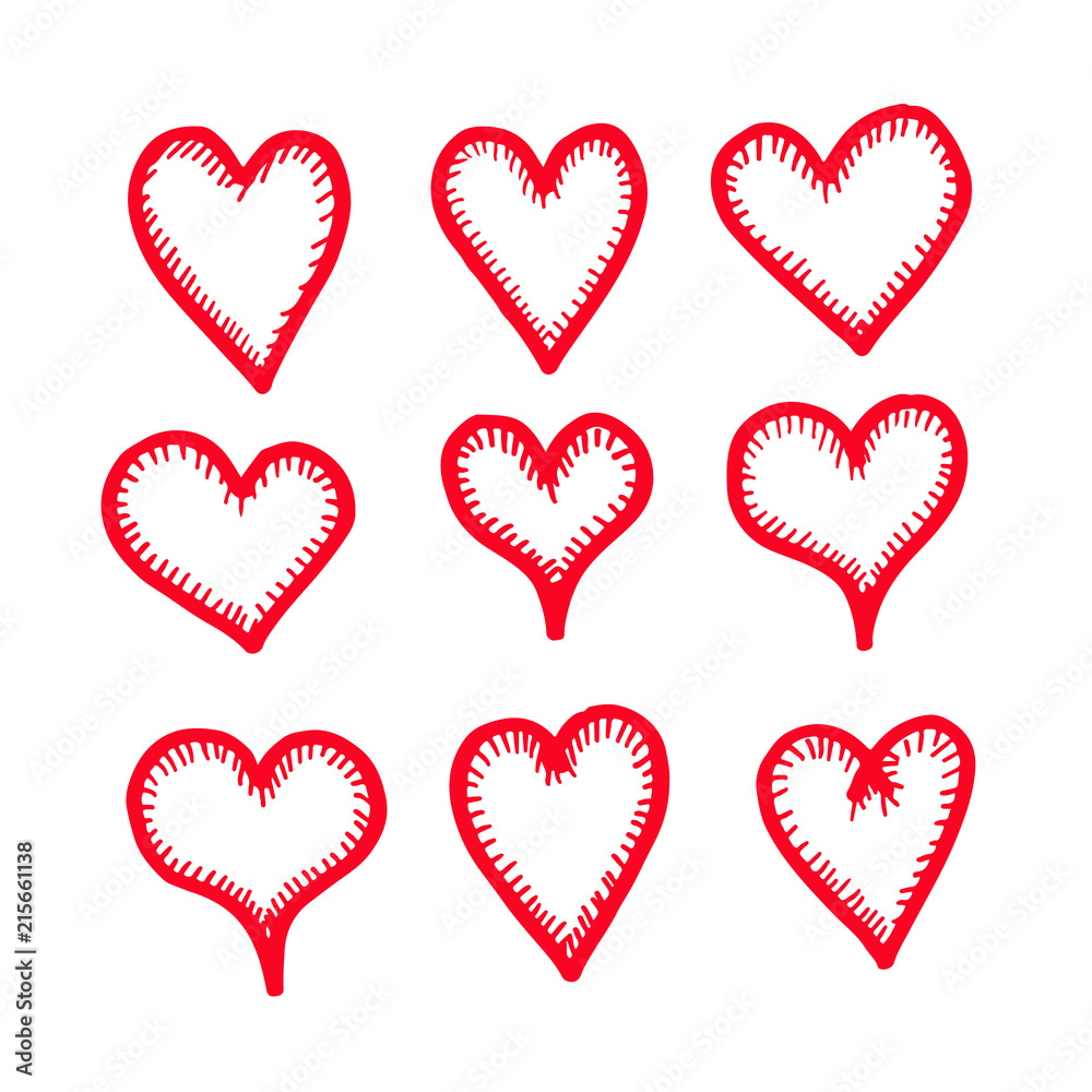 hand draw hearts icon design hand draw hearts icon design