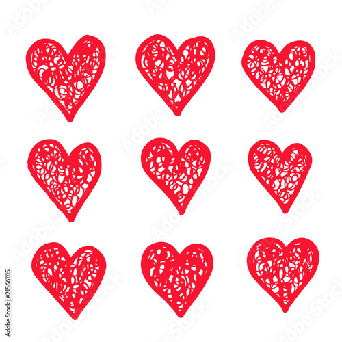 hand draw hearts icon design
