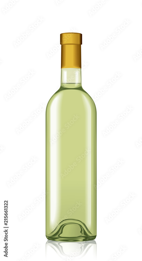 Vector Wine Bottle Mockup Template Isolated Drink Alcohol Beverage Liquid