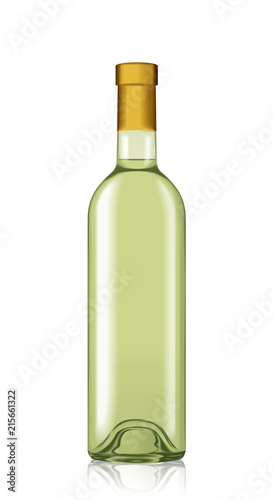 Vector Wine Bottle Mockup Template Isolated Drink Alcohol Beverage Liquid