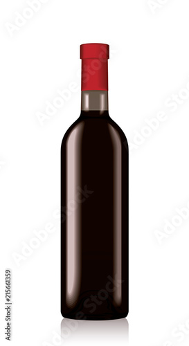 Vector Wine Bottle Mockup Template Isolated Drink Alcohol Beverage Liquid