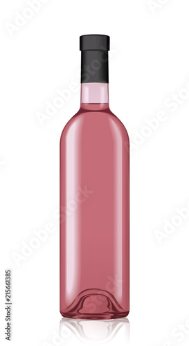 Vector Wine Bottle Mockup Template Isolated Drink Alcohol Beverage Liquid