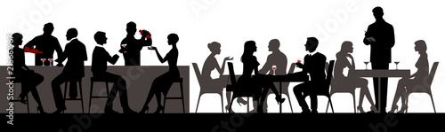 People eat and drink alcoholic beverages in the restaurant bar hall vector illustration