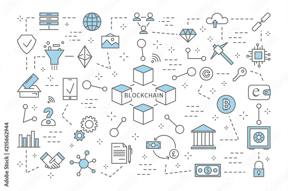 Blockchain concept illustration