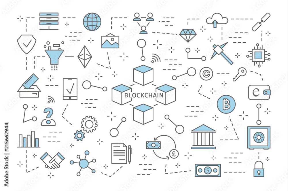 Blockchain concept illustration Blockchain concept illustration