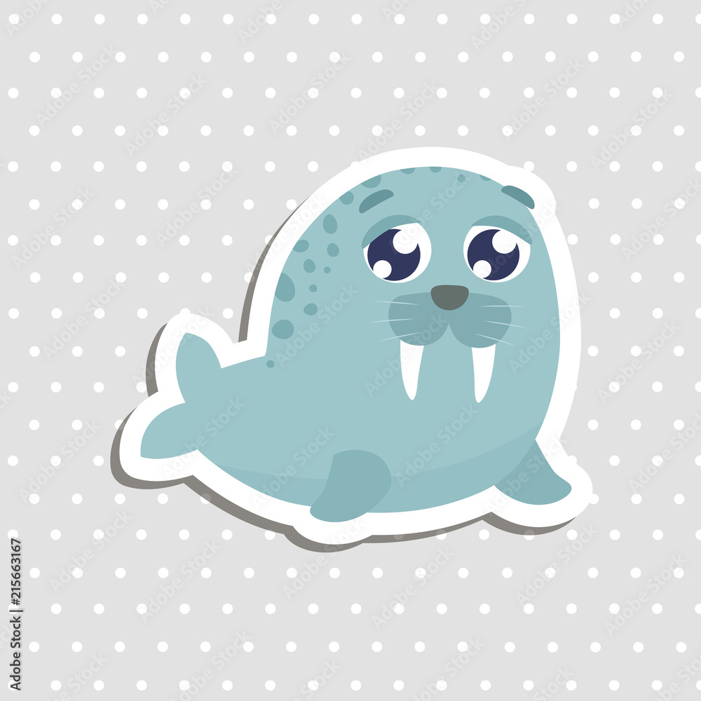 Cute walrus vector illustration. Cute walrus vector illustration.