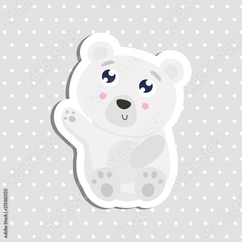 Cute little polar bear vector illustration. flat design
