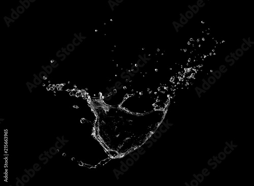 Water Splash On  Black background