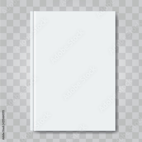 Vector Book cover mock up. Ready template blank white vertical design template.
