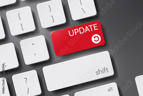 Update icon vector. Button keyboard with Update text. photo