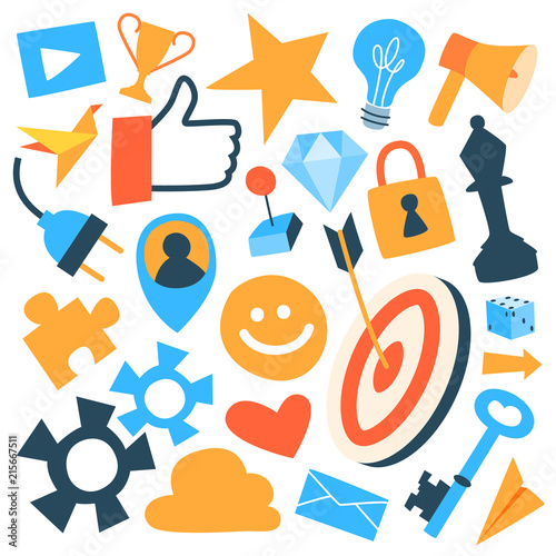 Gamification icon set