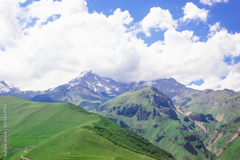Fototapeta premium beautiful view of the mountains in a summer sunny day