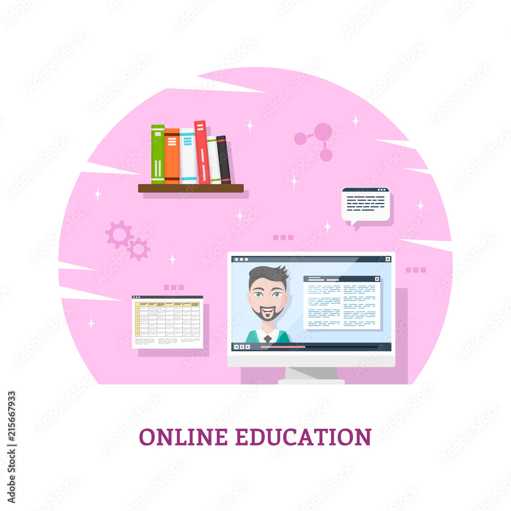 Fototapeta premium online webinar concept banner