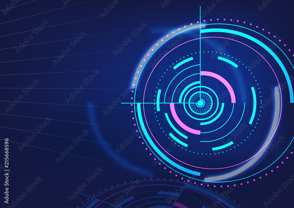 Futuristic interface with dark blue background Futuristic interface with dark blue background