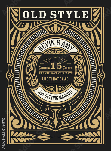 Retro wedding card