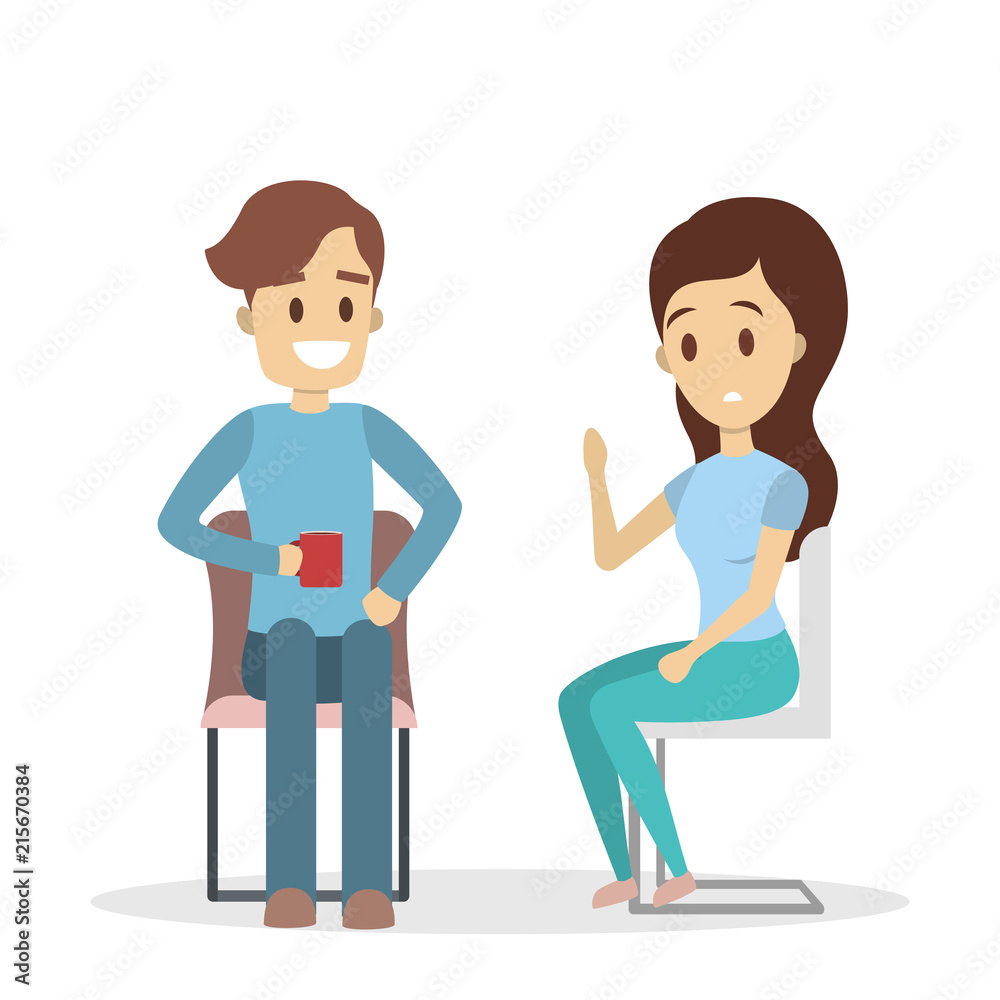 Fototapeta premium Woman talking to psychologist