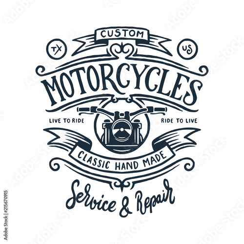 Vintage motorcycle t-shirt graphics. Vector illustration.